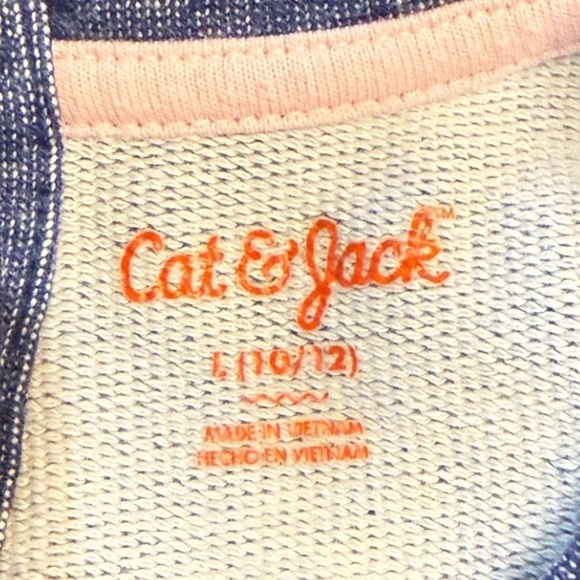 Cat & Jack Blue Dress with Colorful Cat Graphic Large L - Picture 5 of 8